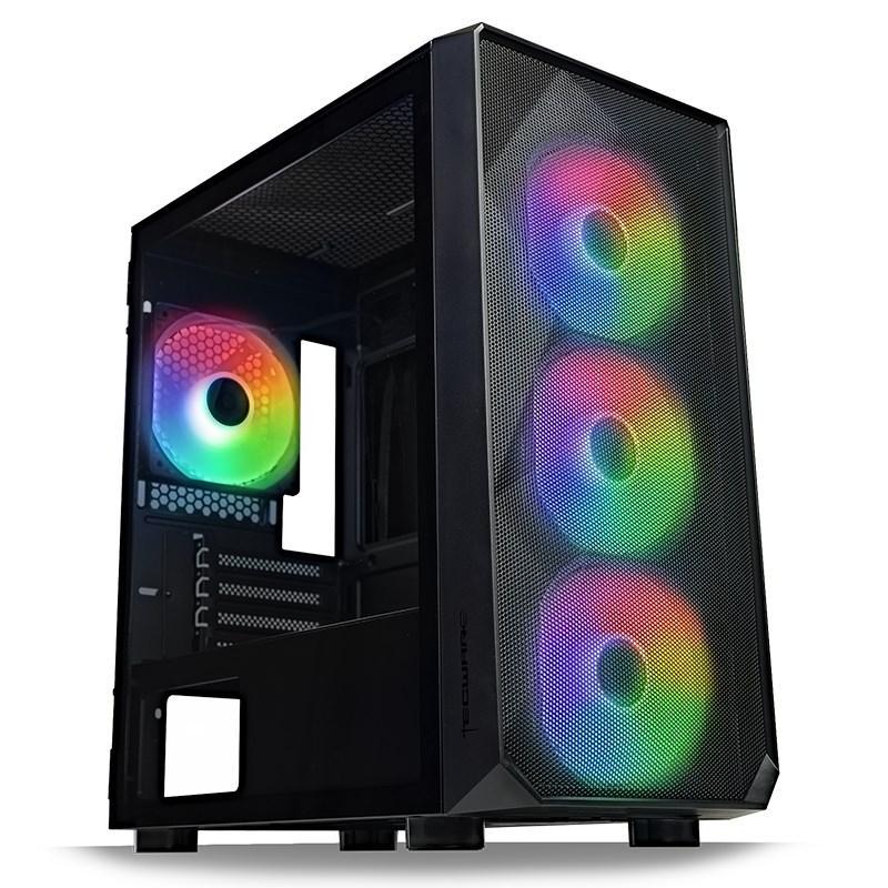 TECWARE FORGE M MICRO-ATX CASE W/ RGB FANS AND HUBS - BLACK - صندوق